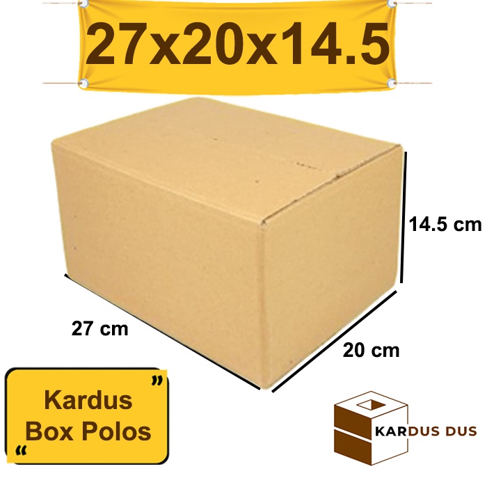 

Kardus Box Packing / Dus Karton Polos 27 X 20 X 14,5 cm Single Wall , Kotak Tebal , Murah , Baru