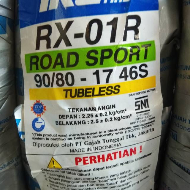 Ban Luar IRC 90/80-17 RX-01R Tubeless