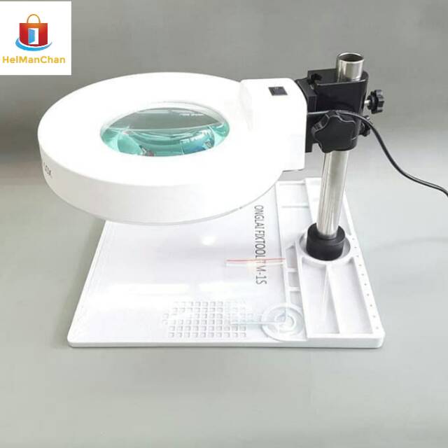 KACA PEMBESAR + LAMPU NEON BULAT ONGLAI FIXTOOL M-10X ORIGINAL