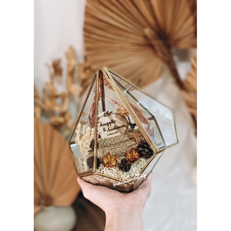 terrarium box cincin / ringbox terarium seserahan / kotak cincin terarium