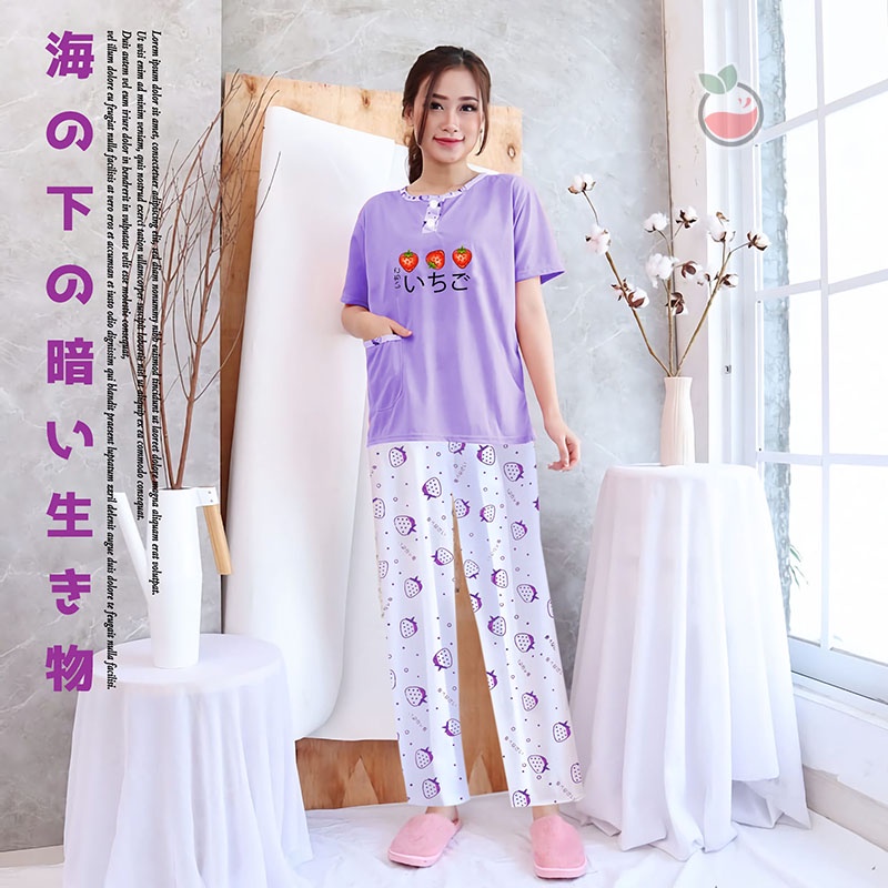 Baju Tidur Stelan Wanita Celana Panjang Baby doll Dewasa Piyama Allsize Cp Lilipop Sleep Wear