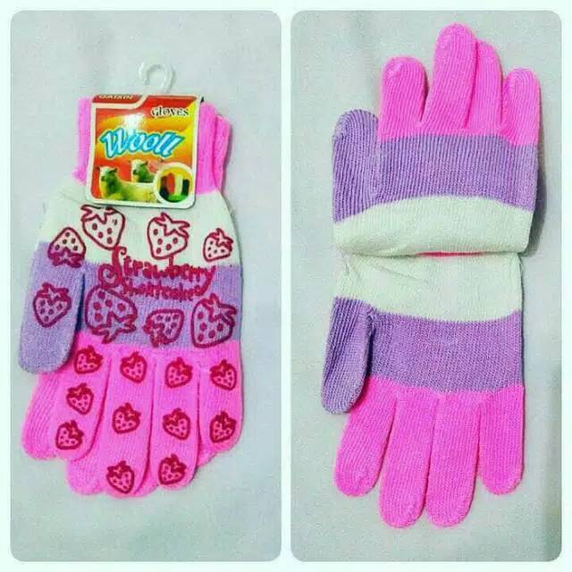 Sarung tangan motor wanita bahan woll motif hand glove skating anti dingin