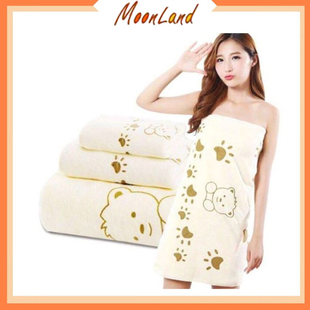 MoonLand 436 COD Wearable Bath Towel 3 In 1 Set  / Handuk Mandi  Multi Karakter IMPORT