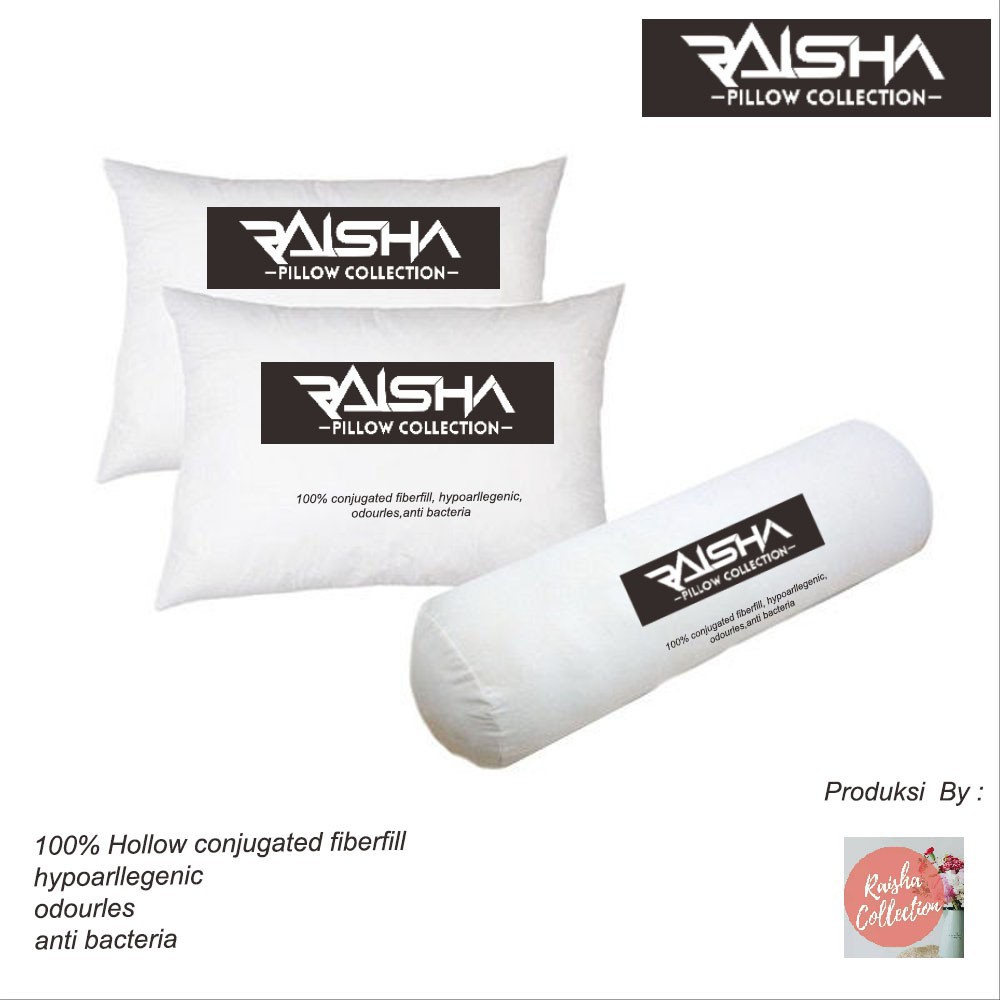 Rc Paket Bantal Guling Raisha Set Bahan Hollow Siliconized Fiber (Raisha Pillow Collection)