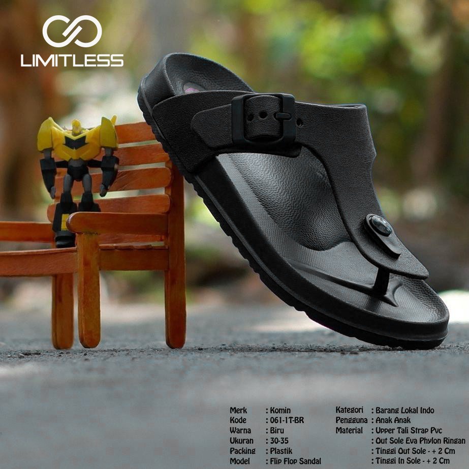 Sandal Anak Laki Laki Jepit Limitless Sandal Anak Cowok Balita Lucu Polos Sendal Anak Karet EVA Murah