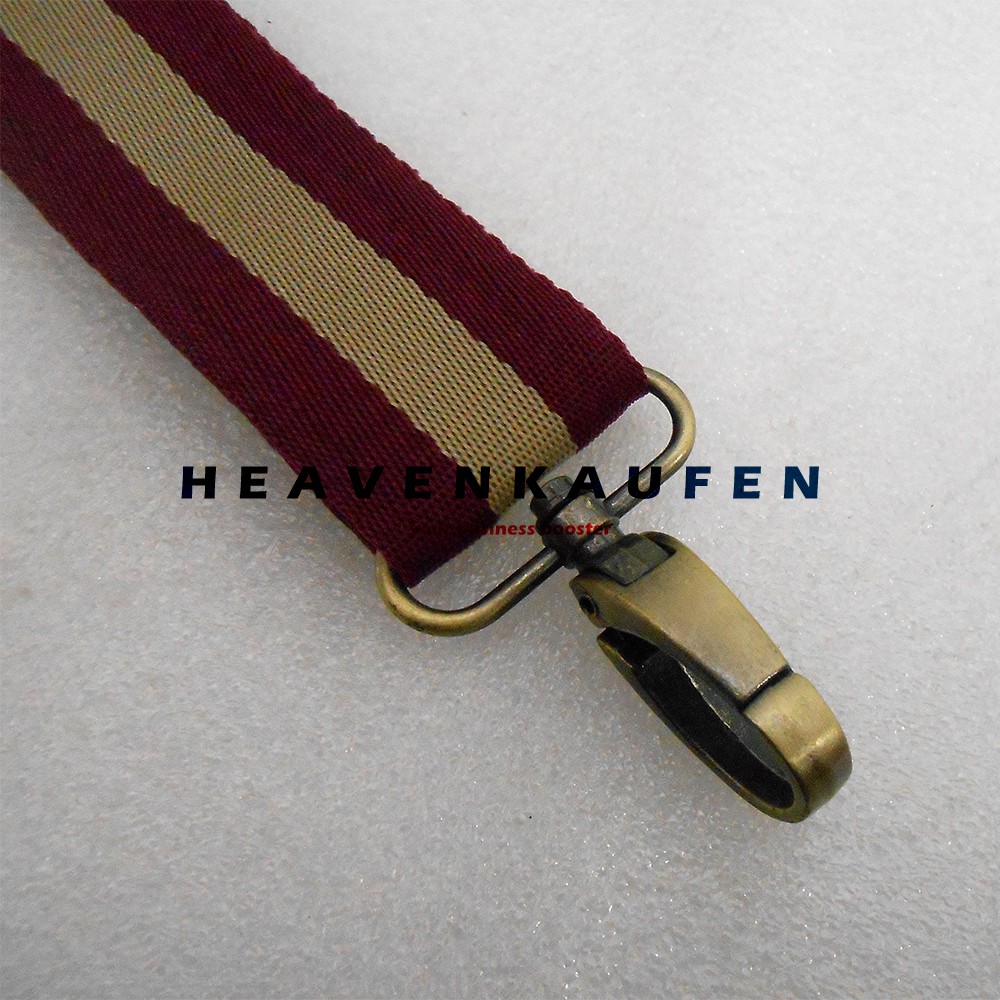 Strap Tas / Tali Selempang Tas Unisex Merah Hati Maroon Strip Cream Lebar 3,8 cm Kait Besi ATG
