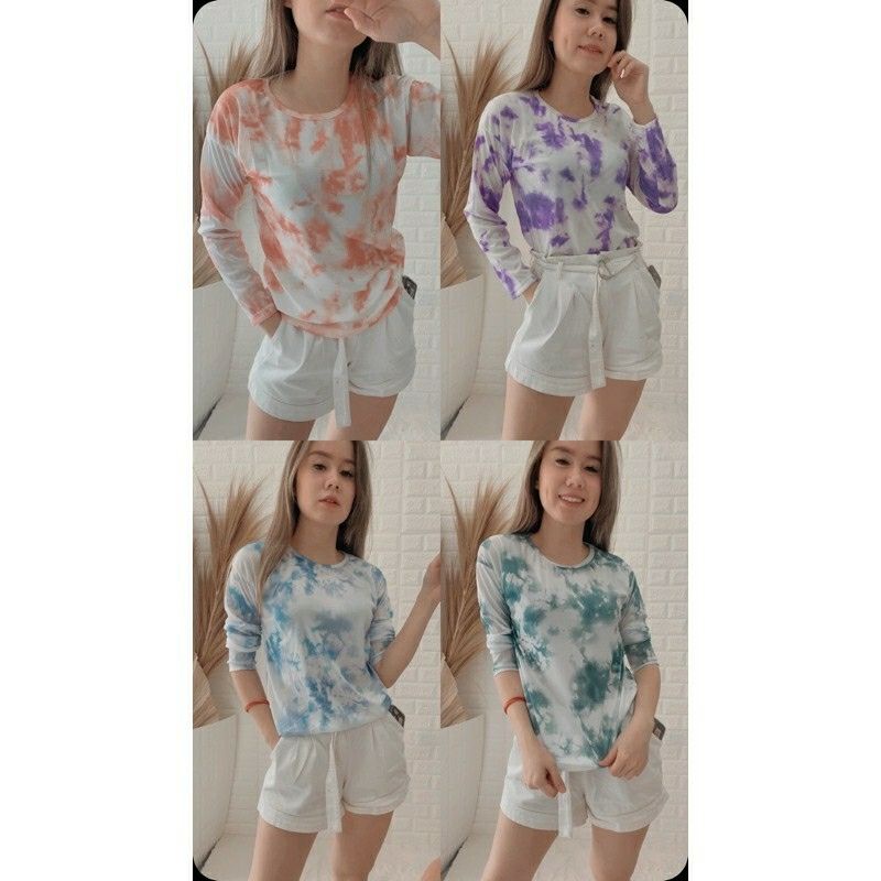 Arifirn Longsleeve Hakairu ( Tie Dye ) - Baju Kaos Tie Dye Wanita Murah