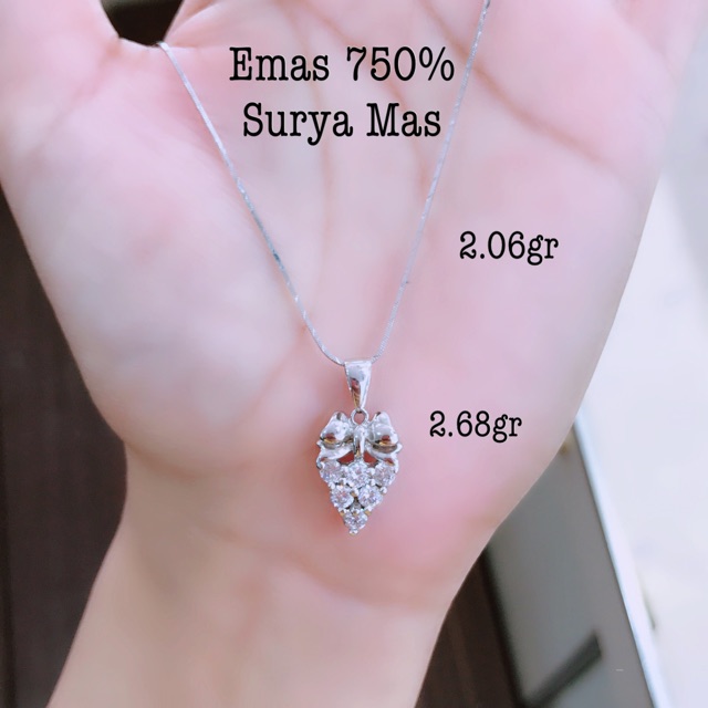 Kalung dan liontin emas 750%