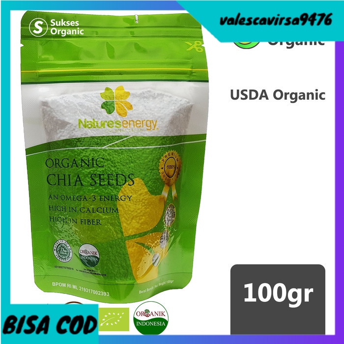 

⭐BISA COD⭐ Organic Chia Seeds | Nature's Energy | 100gr