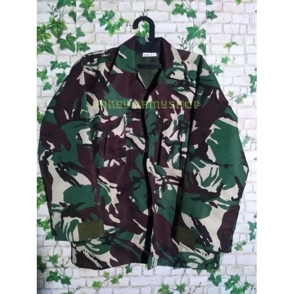 baju pdl boloteli loreng tni / pdl semiwoll loreng puring resleting