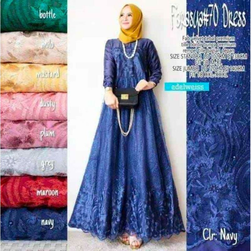 FARASYA#4 DRESS best seller gamis tille bordir