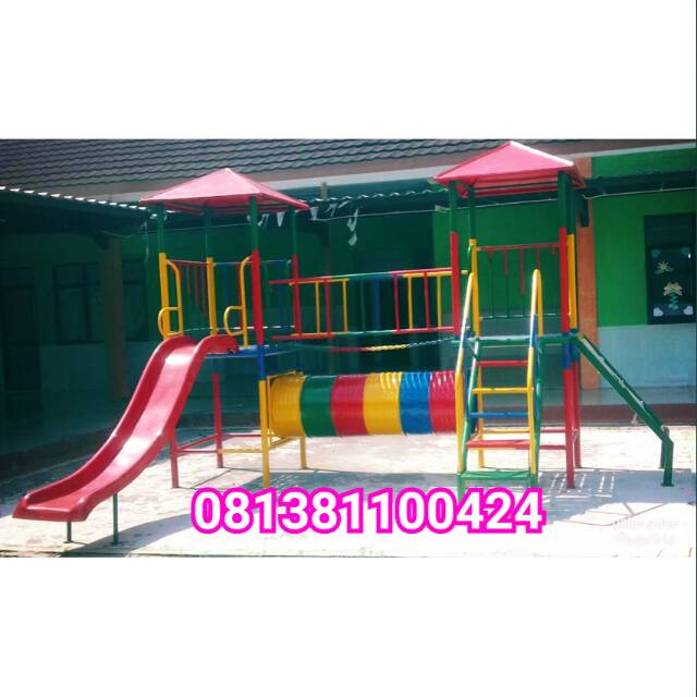 Playground besar mainan anak taman bermain playground outdoor perosotan fiber terowongan jembatan