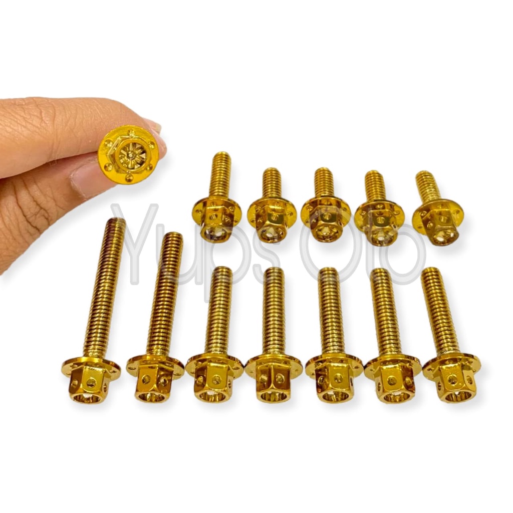 BAUT PROBOLT CVT THAILAND MIO FINO DAN NOUVO SET GOLD BAUT CVT MIO GOLD FLOWER SET 13 BIJI BAUT CVT FINO BAUT CVT NOUVO SET FLOWER GOLD