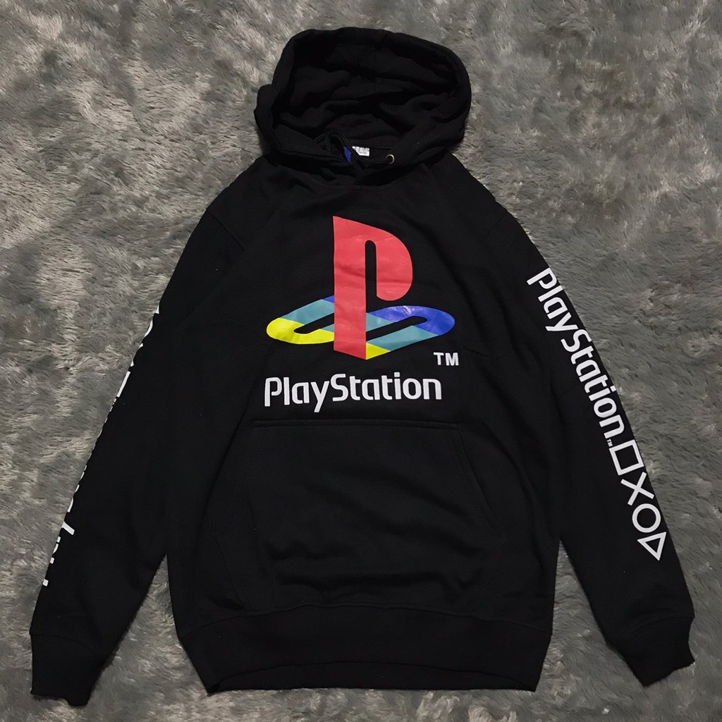 JAKET HOODIE H&M X PLAYSTATION BLACK PINK & WHITE