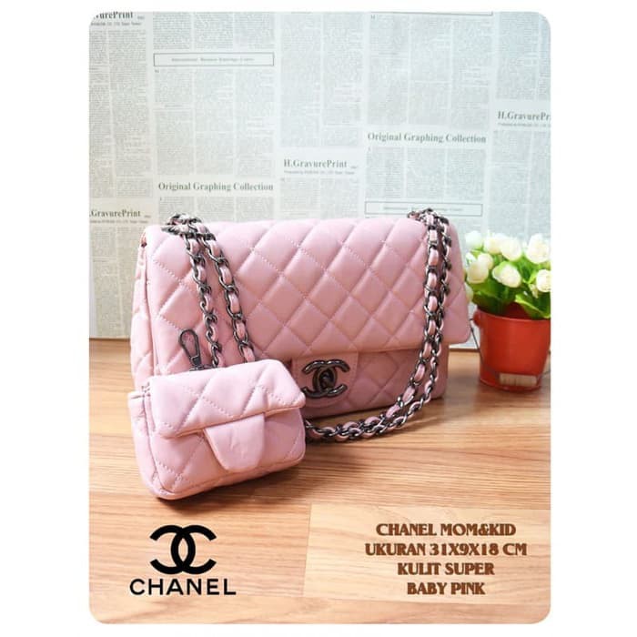 EDISI TERBARU TAS WANITA CHANEL MOM & KID / CHANNEL MOM N KID IMPORT BATAM MAXI - HITAM KEKINIAN