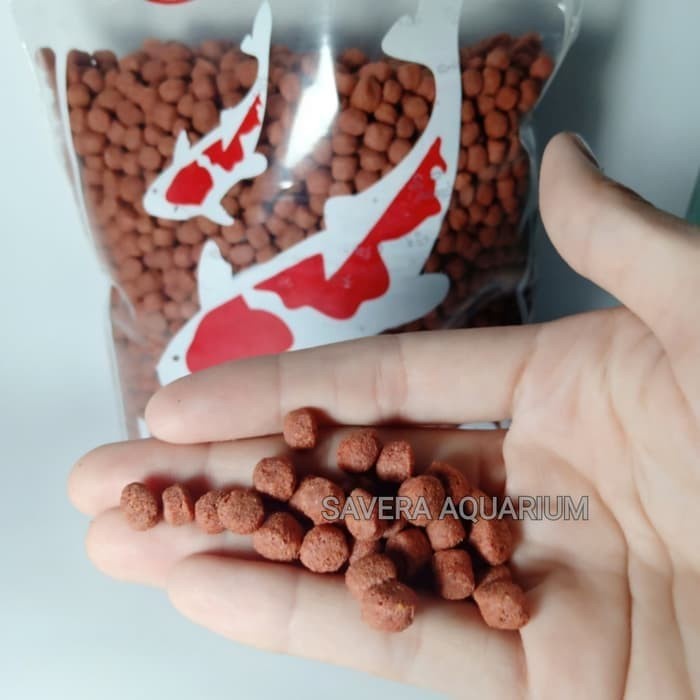 Pelet 1kg butiran besar (5mm) merah / Makanan ikan KOI / KOKI