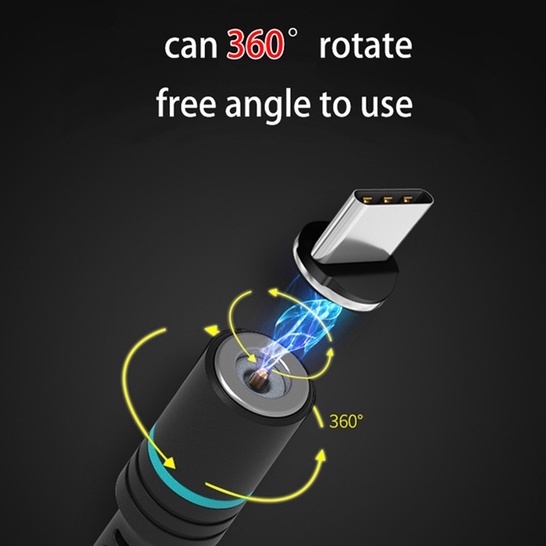 CORN  360° Magnetik Cepat Pengisian Daya Kabel Untuk iPhone/Micro/Type C Kabel Data Charger Magnetic