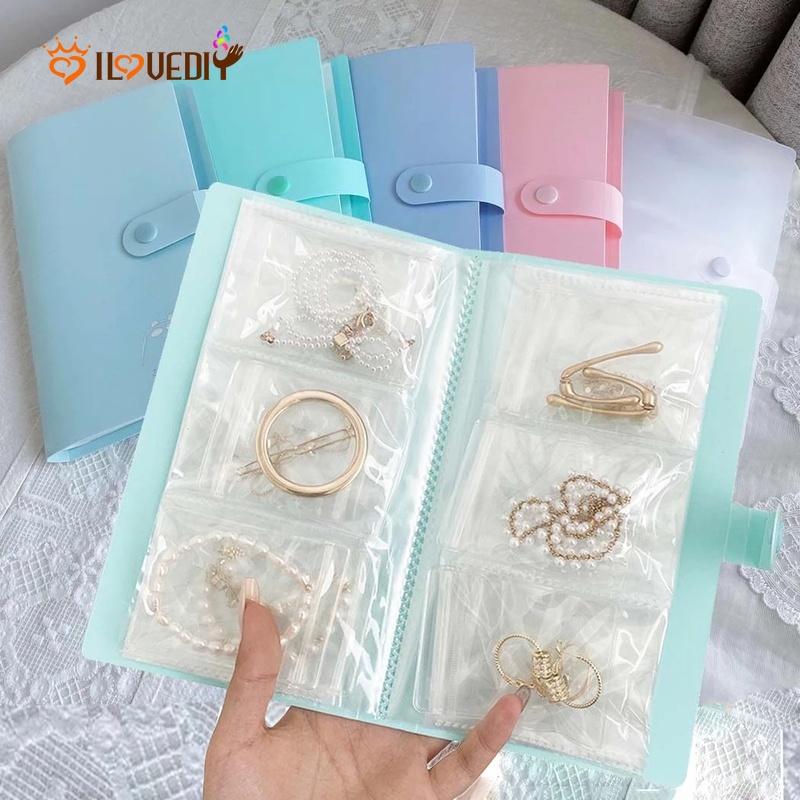 Buku Album Penyimpanan Perhiasan Cincin Kalung Anting Gelang 120 Grids Anti Oksidasi Tahan Debu Untuk Travel