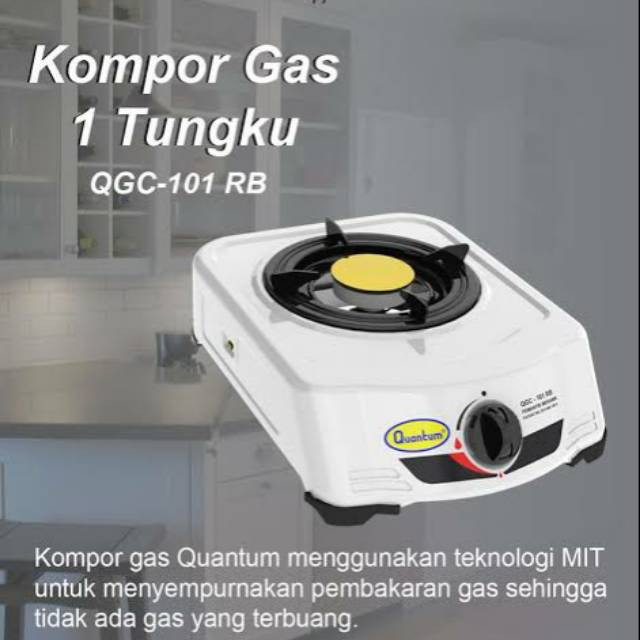 Quantum Kompor Gas 1 Tungku QGC 101 RB + Selang Regulator Paket