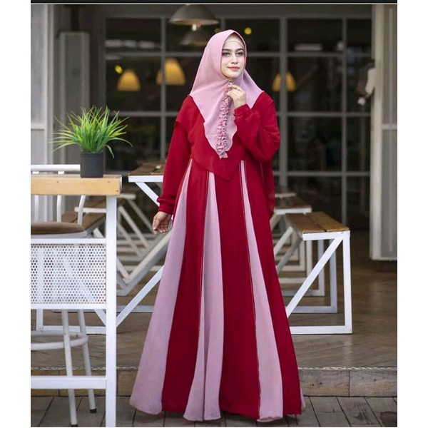 FR46R Baju Gamis Wanita Hawwa Syari