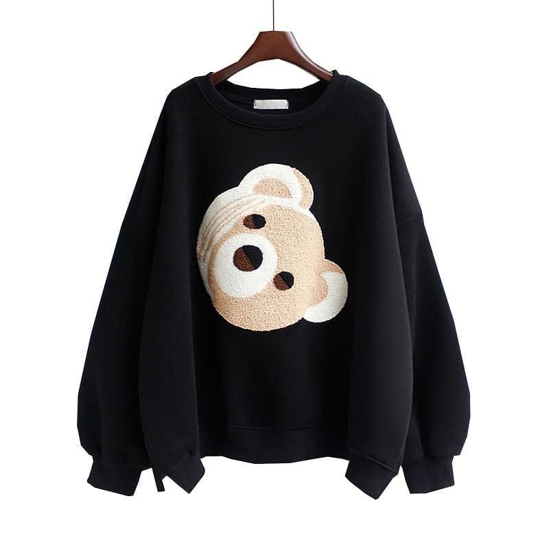 Bear head sweater outerwear fashion remaja