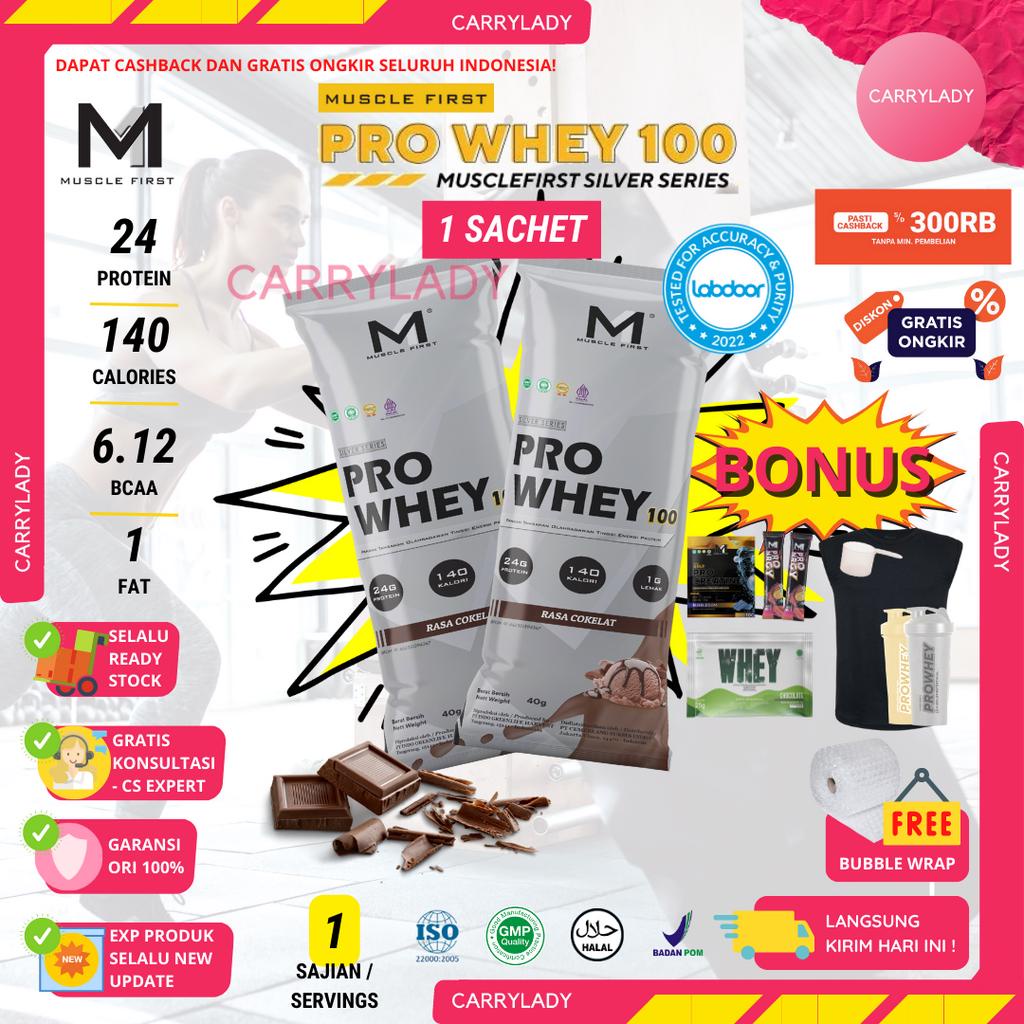 Muscle First Pro Whey Box 1 Sachet 40 Gram Gr Ecer M1 ProWhey 100 Susu Whey Protein Concentrate