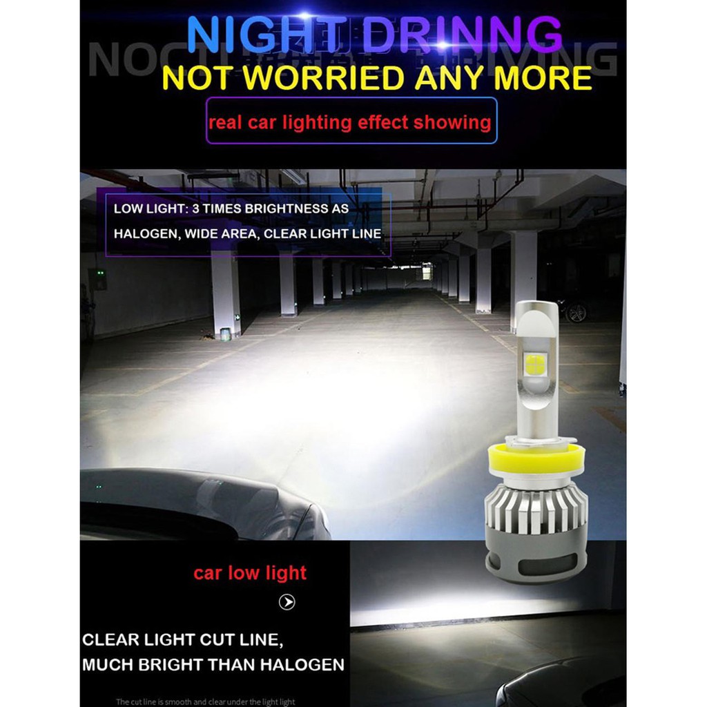 Premium LED Chips CREE XHP-70 110W &amp; 13200 lm Lampu Mobil H11 White Superbright Led