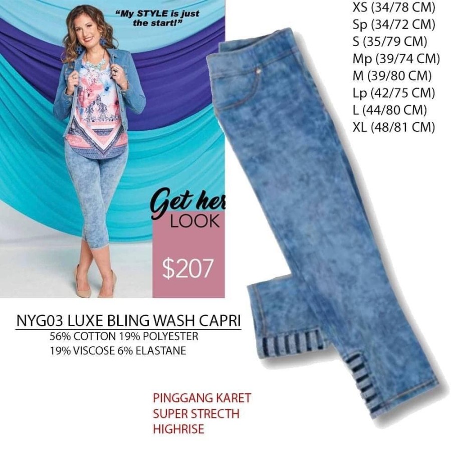 Celana Wanita Murah NYGard 03 Luxe Bling Wash Capri