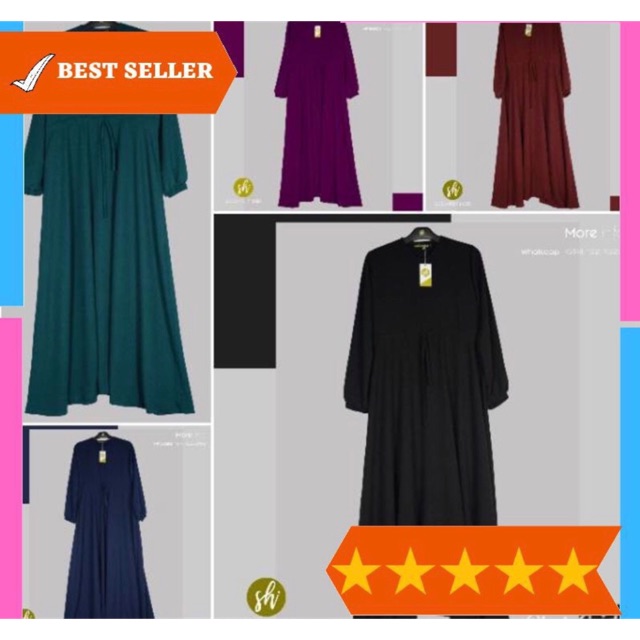 Gamis Hasna nwt warna Hijau Mint