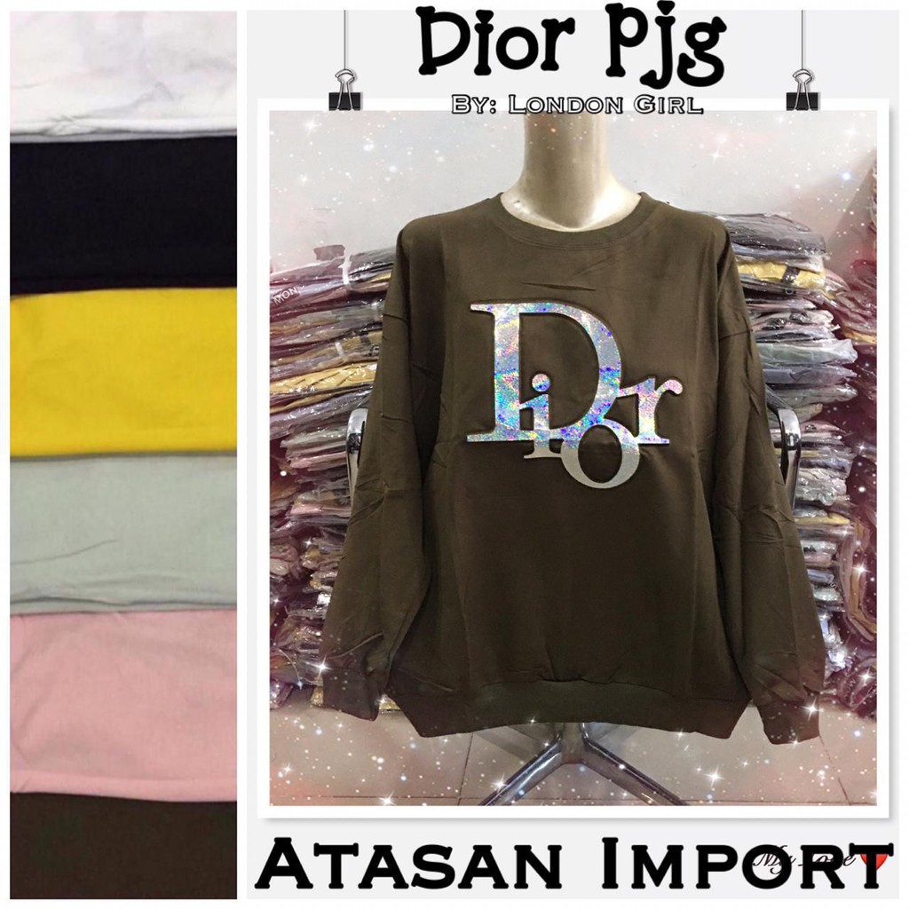 Atasan Kaos Wanita Import Lengan Panjang Dior/ Long Sleeved Import Woman SweatShirt Top
