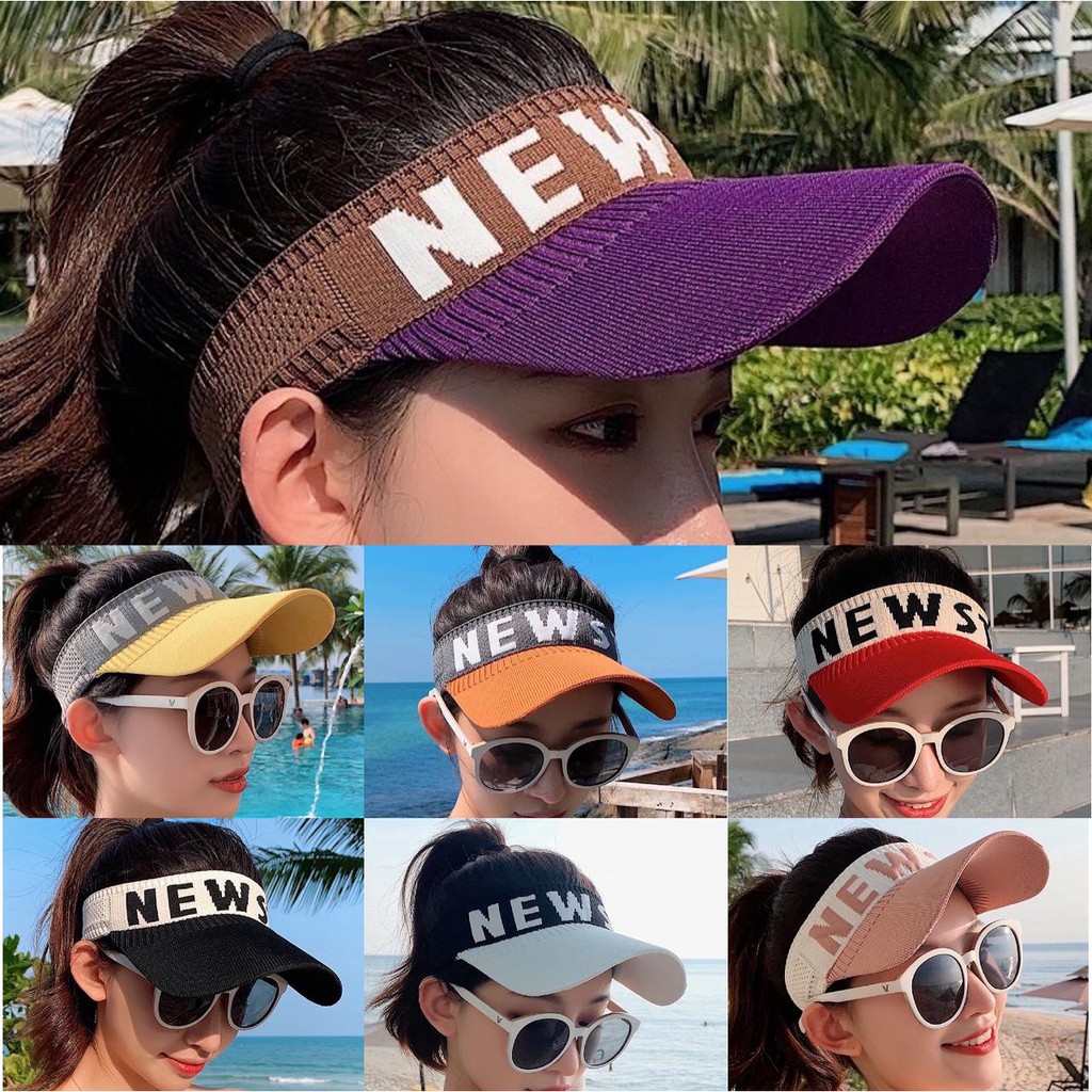 Topi Golf Senam Pantai Import Korea Rajut Karet olahraga Newst