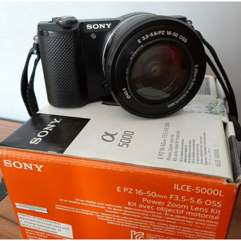 kamera mirorles sony A5000 fullset box lensa 16-50
