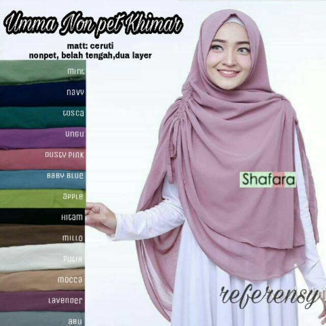 Hijab jilbab khimar murah wanita khimar umma ceruty non pet