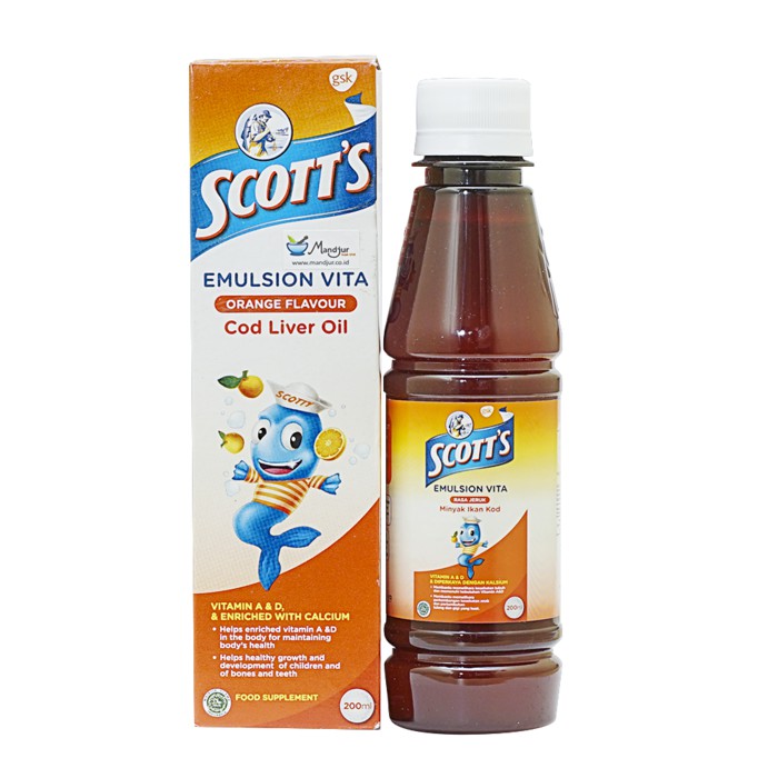 Scott's Emulsion 200 mL - Suplemen untuk pertumbuhan tinggi badan anak