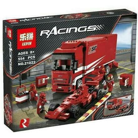 Brick Lepin 21022 Racing Ferrari Eurocargo Mainan Mobil Truk Kode 274