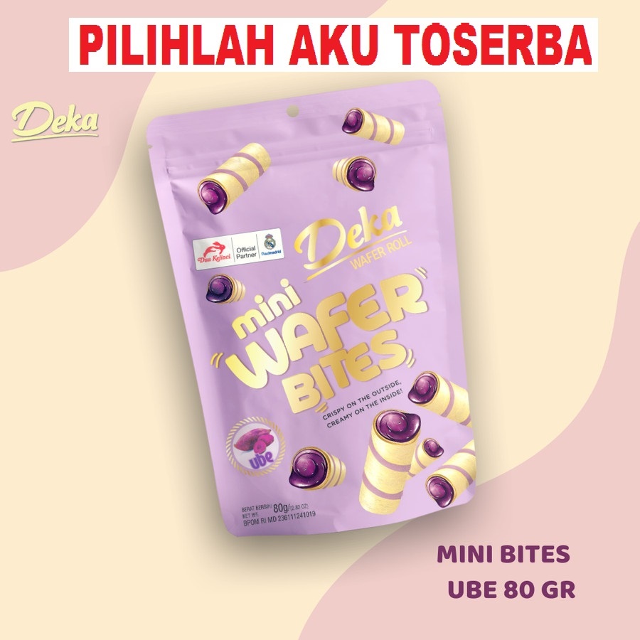 DEKA Mini Wafer BITES Rasa Ube 80 gr - ( HARGA PER POUCH )