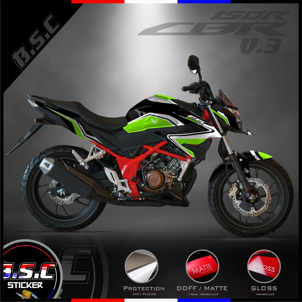 Decal FULL BODY Sticker CB 150R / CB150R / NEW 2018 CB 150R V.3 Motif Curv Stabilo