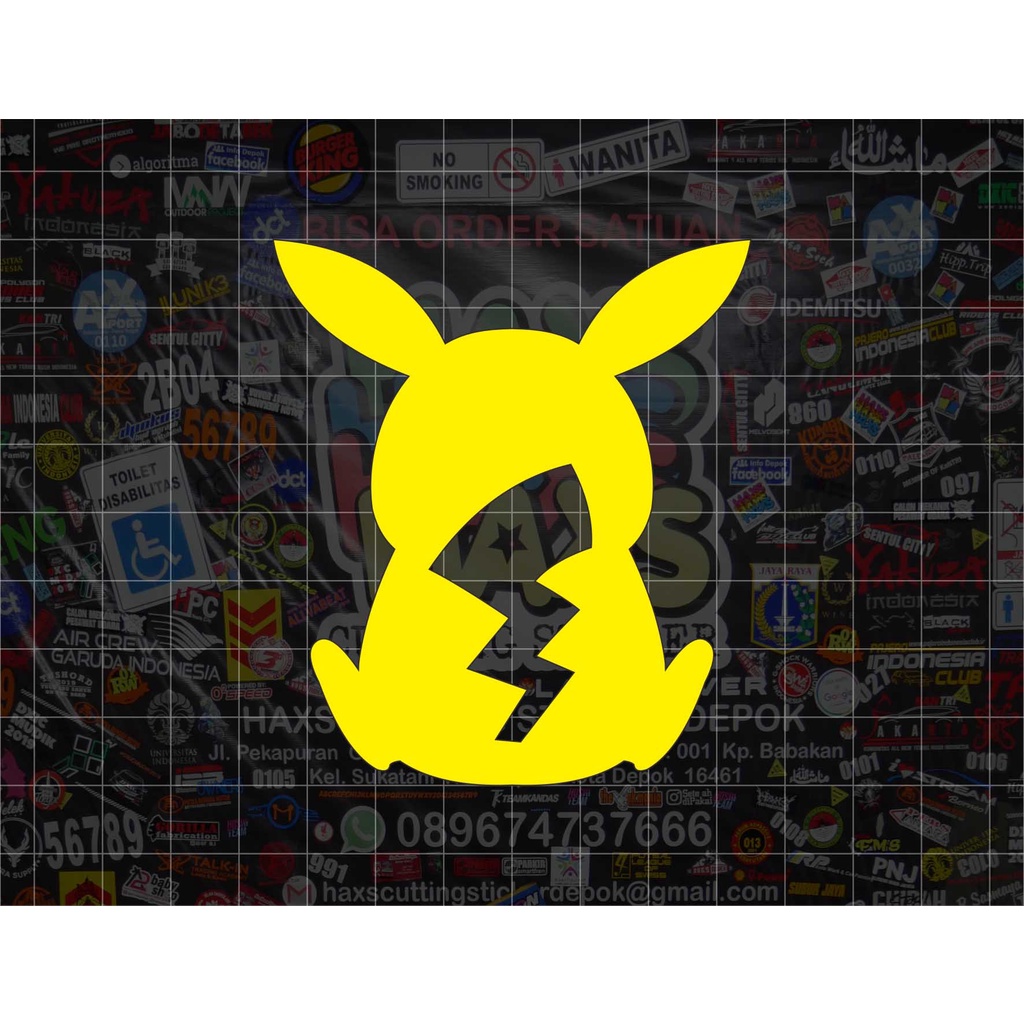 Cutting Sticker Pikachu Pokemon Ukuran 8 Cm Untuk Mobil dan Motor