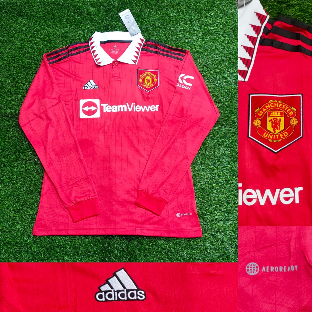 Jersey Longsleeve MU Home 2022 2023 Grade Ori Import Baju Sepak Bola Lengan Panjang Premium Made in 