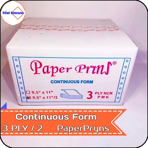 

Kertas Continuous Form 9,5" x 11"/2 3 PLY NCR K3 PRS PaperPryns