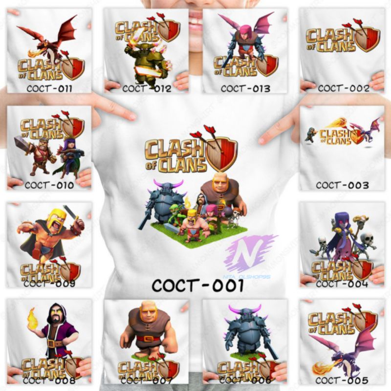 kaos anak coc baju kaos clas of clan