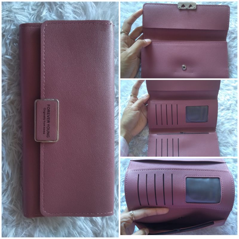 Dompet Wanita Lipat Polos Forever Young Originally from Korea Kode AI08