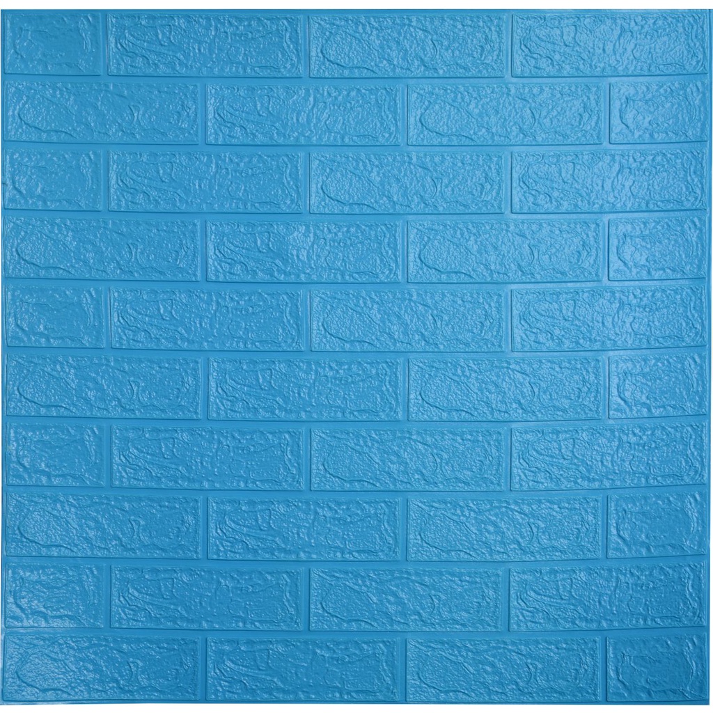 Termurah!!! Wallpaper 3D Foam Sticker Motif Bata Premium High Quality / Wallfoam Stiker Dinding Dekorasi Kamar Rumah-A-026 Biru Tua