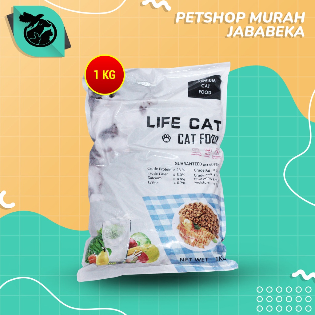 Makanan Kucing Life Cat Repack 1kg Cat Food 1 Kg Dry Food Cat Adult Kitten