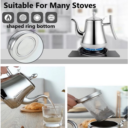 Teko Teh Stainless | Teko Teh Dengan Saringan | Teapot Saringan Teko Teh Dengan Saringan Stainless