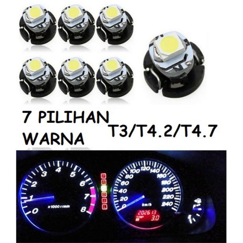 Lampu LED T3 T4.2 T4.7 untuk MOBIL Speedometer, Dashboard, Panel Ac, Panel Indikator Interior,