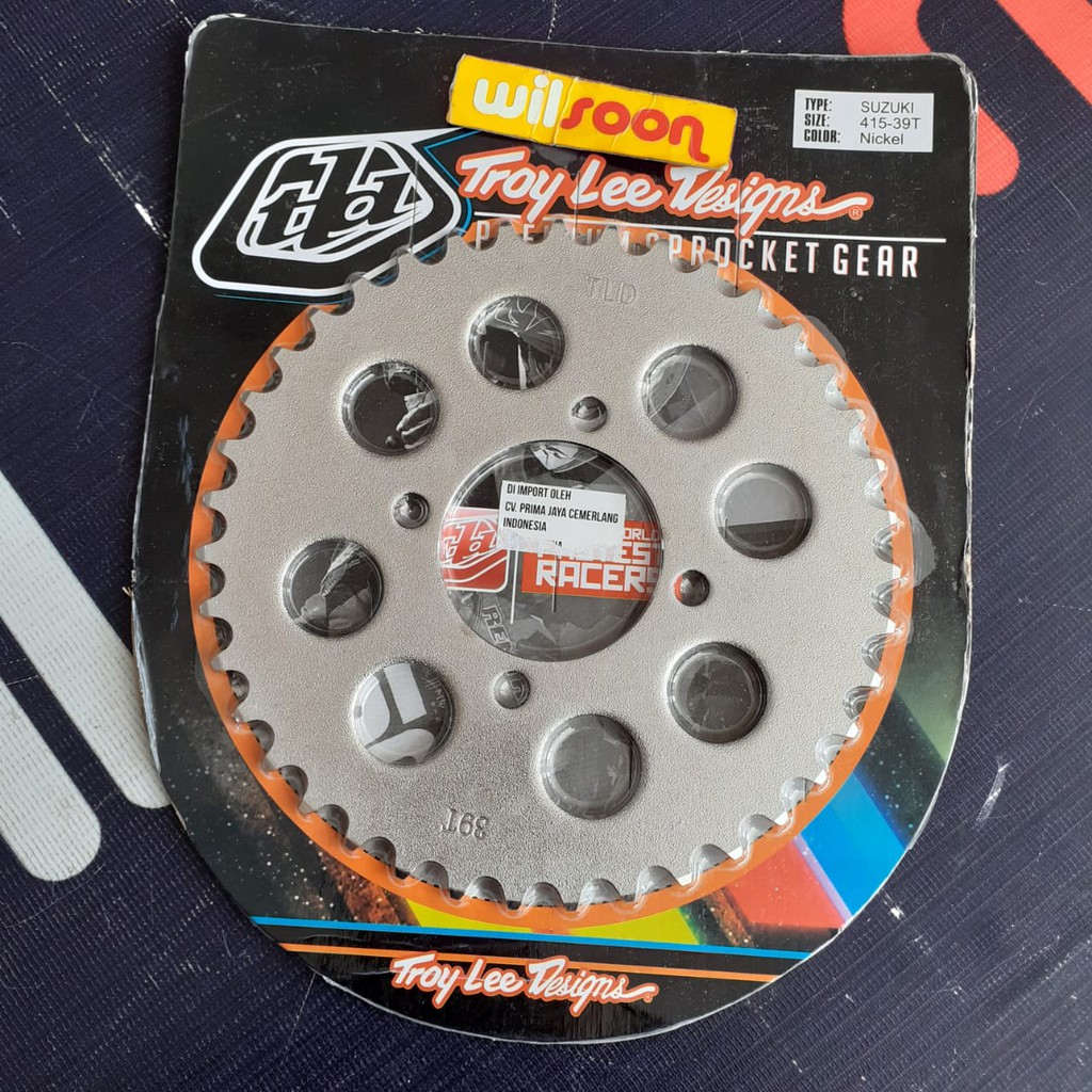 Gir Gear Belakang / Rear Sprocket Suzuki Smash /Satria FU 150/ Rider 150 Troy Lee Designs 415-39T Chrome-1