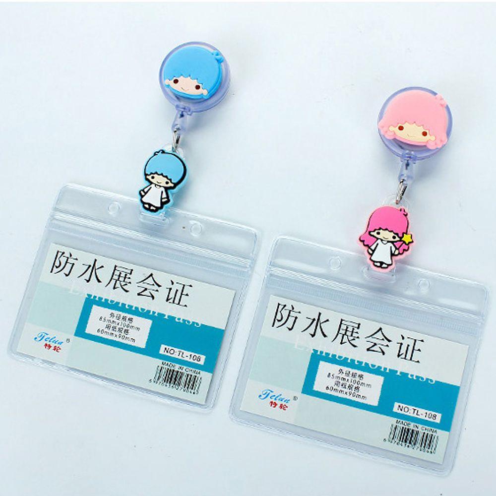 Quinton Retractable Badge Reel Anime Lucu Name Tag Kartun Card Holder Badge Holder Name Card Holder