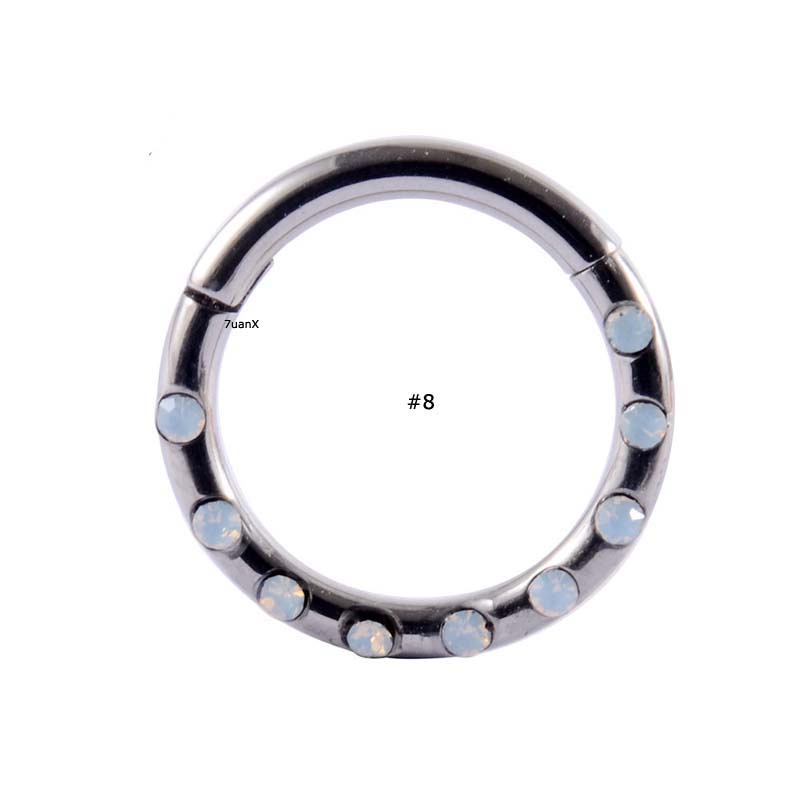 1piece G23 Titanium Nose Hoop Rings Piercing Clicker Hinged Segment Helix Piercing Body Jewelry