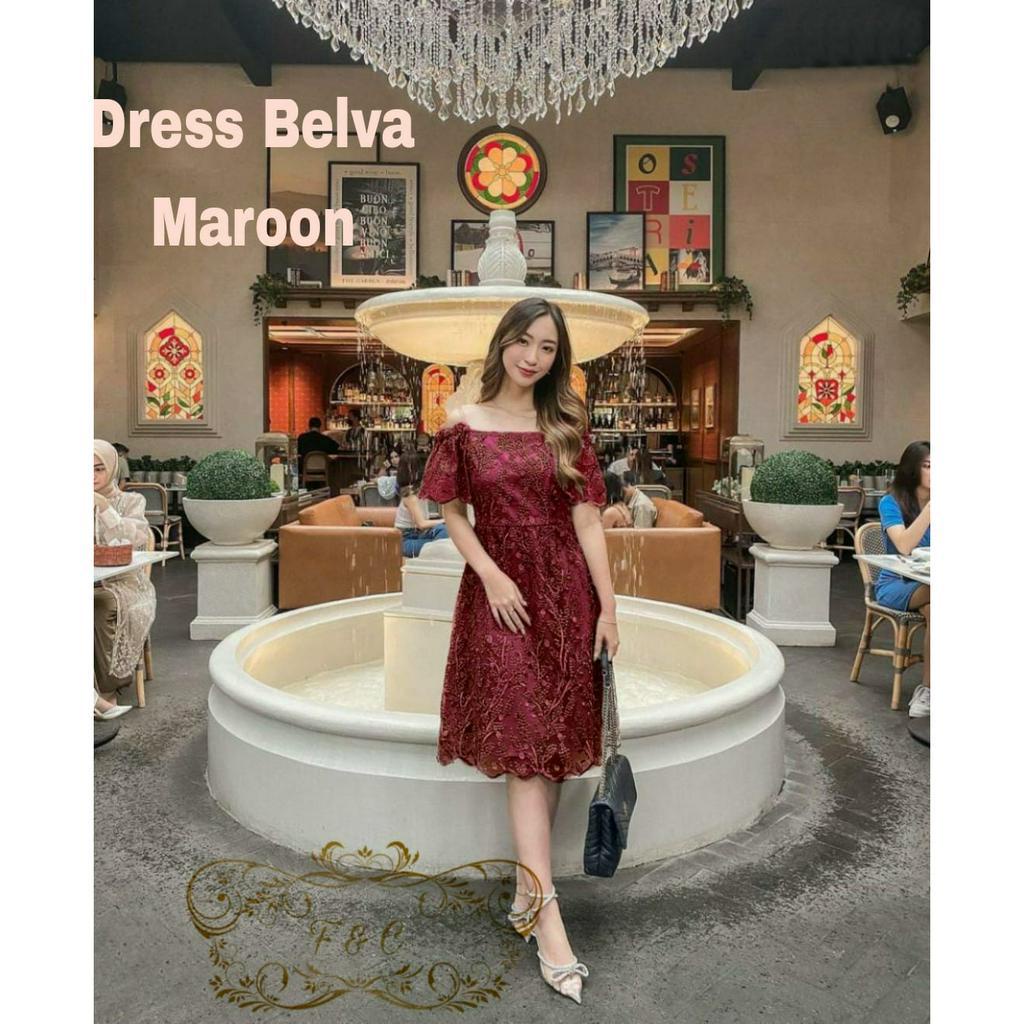 Feodora Fashion / Dress Belva Premium / lapisan dalam velvet / dress premium / pakaian wanita (GOOD QUALITY)